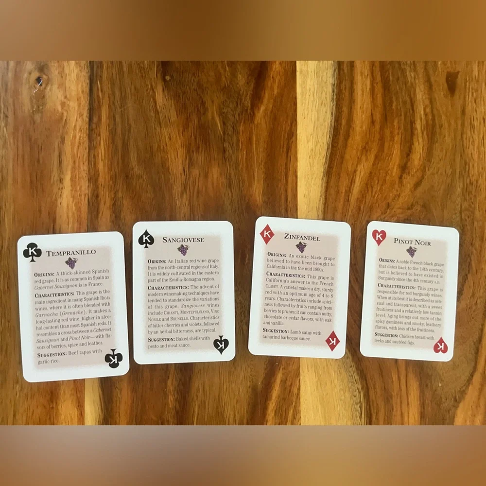 2 Decks of Playing Cards White Wine and Red Wine Varietal Information - Picture 5 of 7